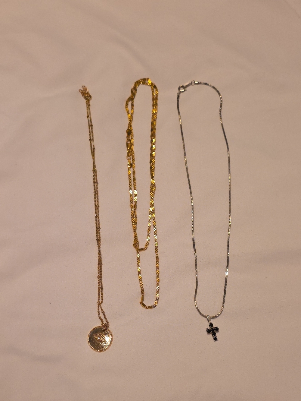 Gold and Silver Layered Necklace Set - Mixed Metal Women’s Jewelry